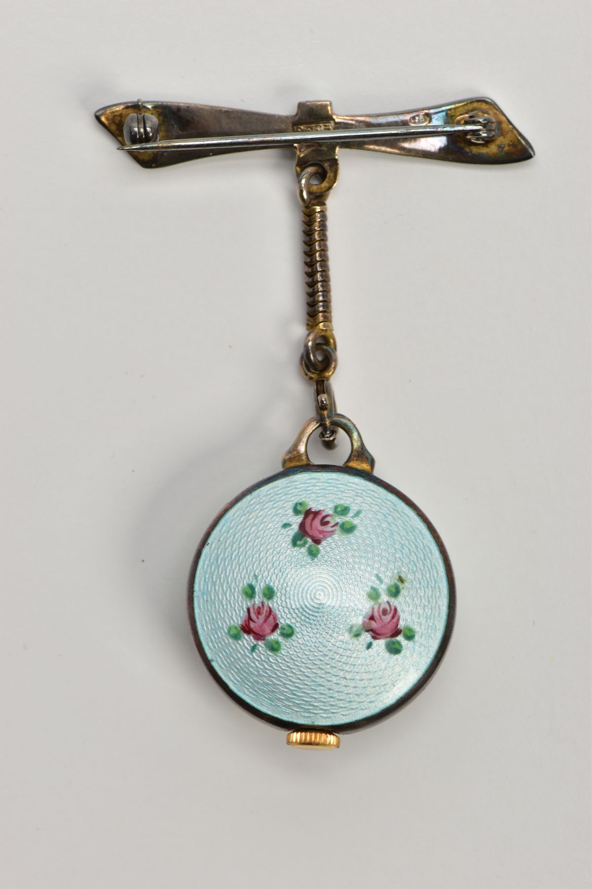 A GUILLOCHE ENAMEL 'CIRO' FOB WATCH, round white dial signed 'Ciro' Arabic twelve and six - Image 3 of 7