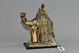 AN AUSTRIAN COLD PAINTED SPELTER NOVELTY TABLE LIGHTER IN THE STYLE OF BERGMAN, cast as two
