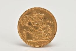 AN 1895 FULL GOLD SOVEREIGN COIN QUEEN VICTORIA SYDNEY MINT