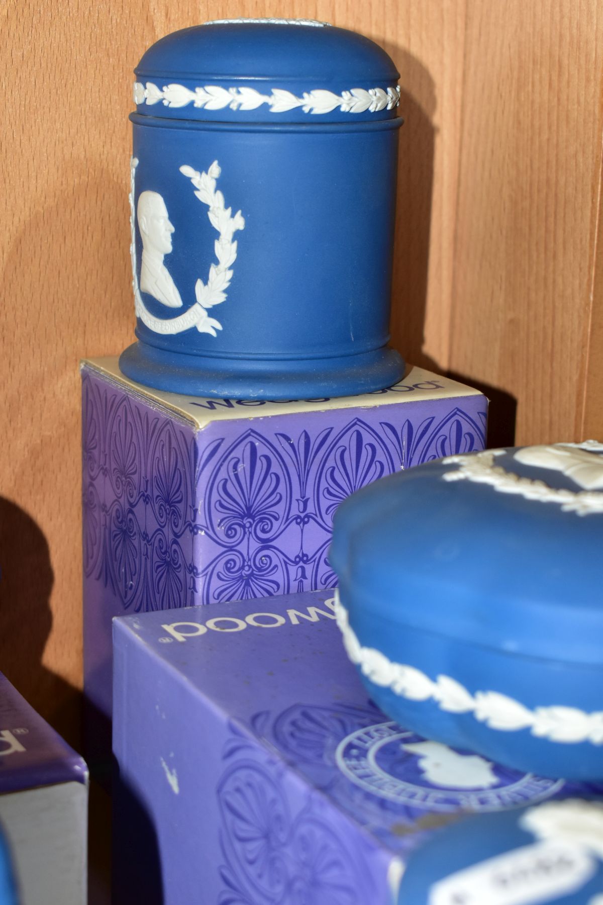 FIFTEEN BOXED WEDGWOOD ROYAL BLUE JASPERWARE ROYAL COMMEMORATIVE CANDY BOXES, all of H.M. The - Image 6 of 8