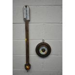 A ROSEWOOD CISTERN STICK BAROMETER, signed Negretti & Zambra of London, height 92cm (condition:-chip