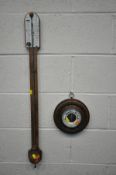 A ROSEWOOD CISTERN STICK BAROMETER, signed Negretti & Zambra of London, height 92cm (condition:-chip