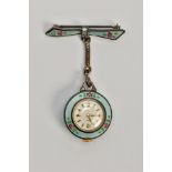 A GUILLOCHE ENAMEL 'CIRO' FOB WATCH, round white dial signed 'Ciro' Arabic twelve and six