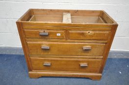 AN EDWARDIAN SATINWOOD CHEST OF FOUR DRAWERS, width 92cm x depth 45cm x height 78cm (condition:-