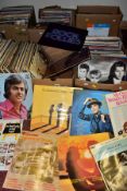 FIVE BOXES OF RECORDS, approximately three hundred and fifty LPs and singles, mainly classical and