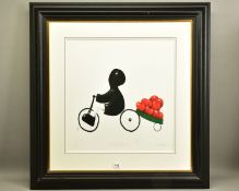 MACKENZIE THORPE (BRITISH 1956) 'A LOAD OF LOVE', a limited edition print of a boy on a tricycle