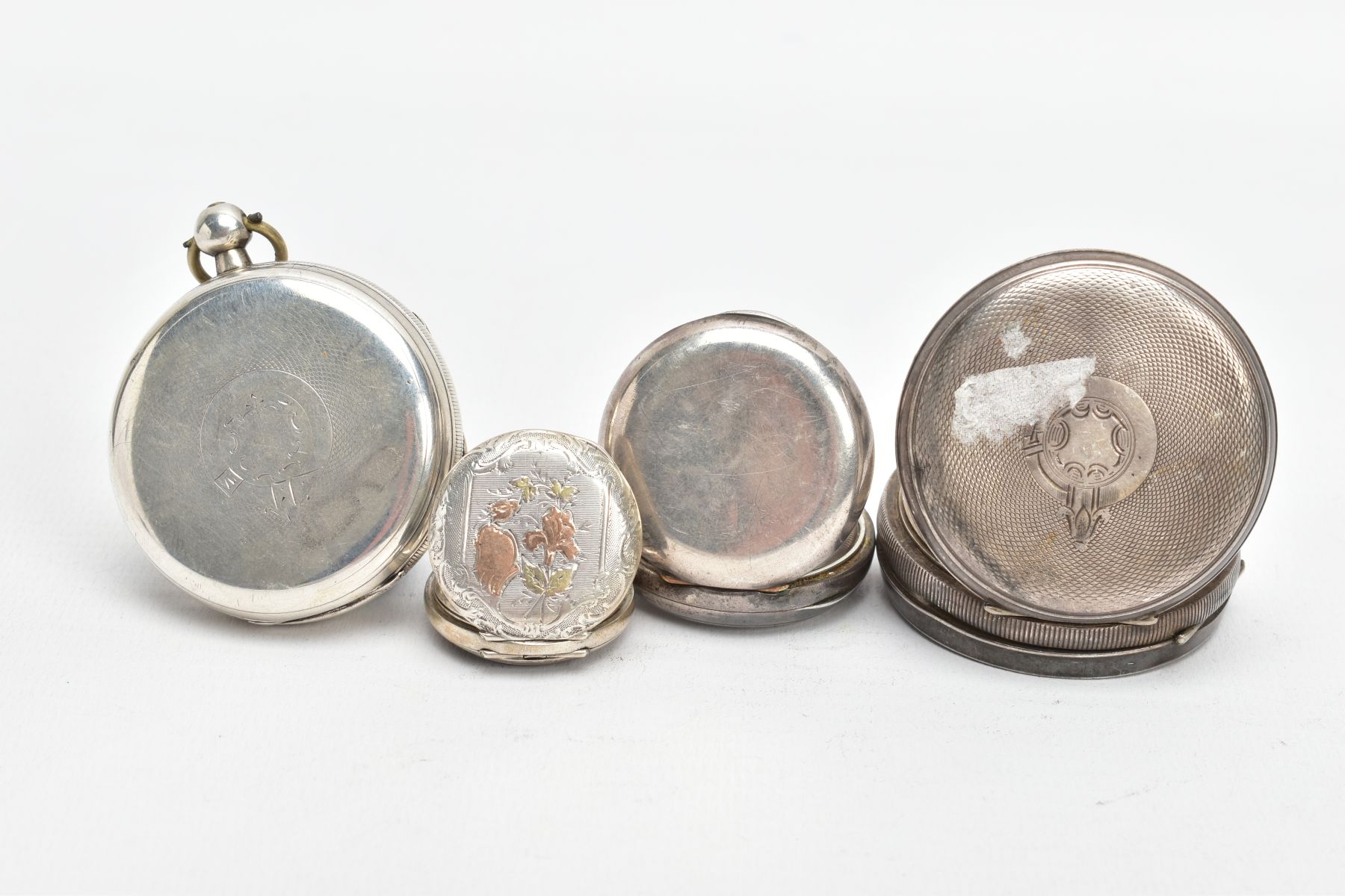 TWO OPEN FACE POCKET WATCHES, A POCKET WATCH CASE AND A SMALLER LADYS POCKET WATCH, to include a - Image 2 of 4