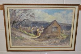 JOHN NEALE (BRITISH CONTEMPORY) AN IMPRESSIONIST VIEW OF A RURAL ENGLISH VILLAGE, signed bottom