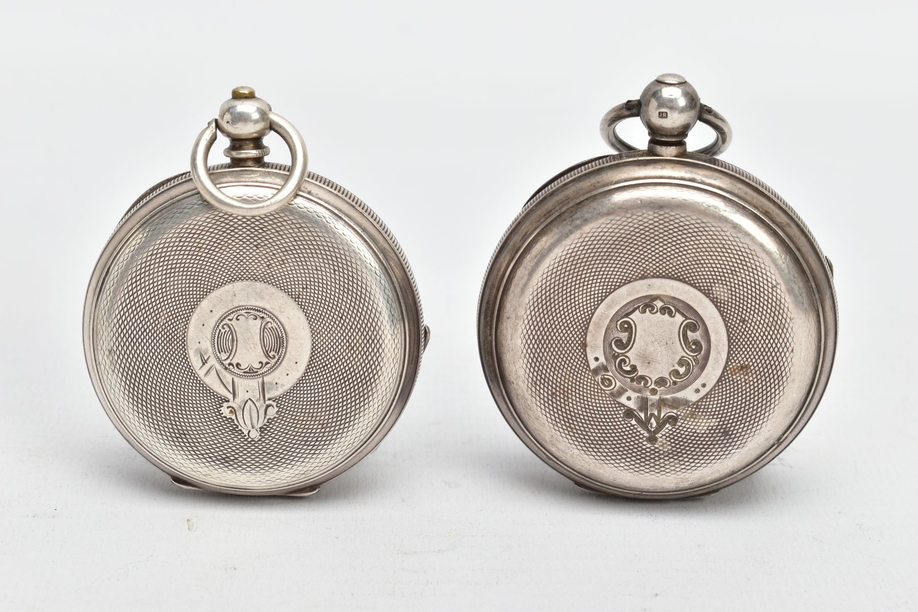 TWO SILVER OPEN FACE POCKET WATCHES, the first with a round white dial signed 'The ACME Samuel, - Image 2 of 5