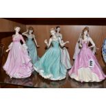 FIVE COALPORT LIMITED EDITION LADY FIGURES AND ANOTHER BY ROYAL WORCESTER, comprising Royal