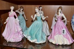 FIVE COALPORT LIMITED EDITION LADY FIGURES AND ANOTHER BY ROYAL WORCESTER, comprising Royal