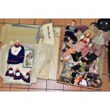 VINTAGE DOLLS AND TOYS ETC, to include a hand carved wooden puppet of a man in uniform, needs re-