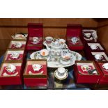 A COLLECTION OF BOXED CAVERSWALL MINIATURE CUPS AND SAUCERS AND OTHER MINIATURE TEAWARES,