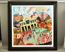 RICHARD BUREL (FRANCE 1974) 'COVENT GARDEN MARKET', a colourful London scene, signed bottom right,