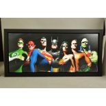 ALEX ROSS (AMERICAN CONTEMPORARY) 'ORIGINAL SEVEN' portraits of Green Lantern, Flash, Superman,