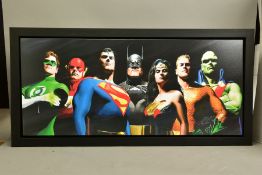 ALEX ROSS (AMERICAN CONTEMPORARY) 'ORIGINAL SEVEN' portraits of Green Lantern, Flash, Superman,