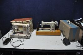 A SINGER 317 VINTAGE SEWING MACHINE with treadle/ power cable and bag and a Cresta vintage sewing