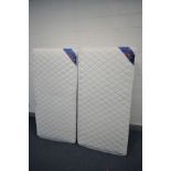 A PAIR OF 3FT FLEX MULTIELASTIC MATTRESSES AND MATCHING BASES