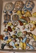 A BOX OF WADE WHIMSIES, including three Bear Ambitions figures, nursery rhyme characters, tortoise