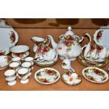 A COLLECTION OF ROYAL ALBERT OLD COUNTRY ROSES TEAWARES AND GIFTWARES, comprising a tea pot,