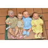 FOUR VINTAGE DOLLS TO INCLUDE AN ARMAND MARSEILLE 351/6K DOLL, sleeping eyes open mouth and two