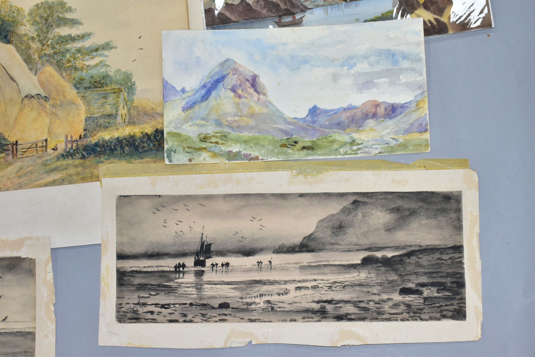 WATERCOLOUR PAINTINGS ETC, TO INCLUDE RICK FORD, haystacks covered with canvas, signed verso, size - Image 4 of 5