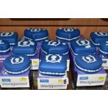 TWENTY BOXED WEDGWOOD ROYAL BLUE JASPERWARE ROYAL COMMEMORATIVE CANDY BOXES/JARS, all of H.M. The