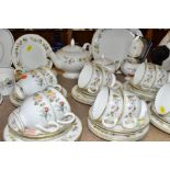 A FORTY TWO PIECE WEDGWOOD MIRABELLE TEA SET, comprising cake plate, teapot, cream jug, covered