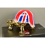 DIEDERIK VAN APPLE (DUTCH 1985) 'UNION JACK GOLDEN PEACE TURTLE', a limited edition sculpture 108/