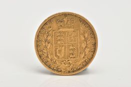 A FULL SOVEREIGN, a full sovereign coin depicting Queen Victoria, dated 1849, approximate gross