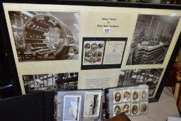 EPHEMERA, a collection of postcards, cigarette card 'silks' and a framed cigarette card. The