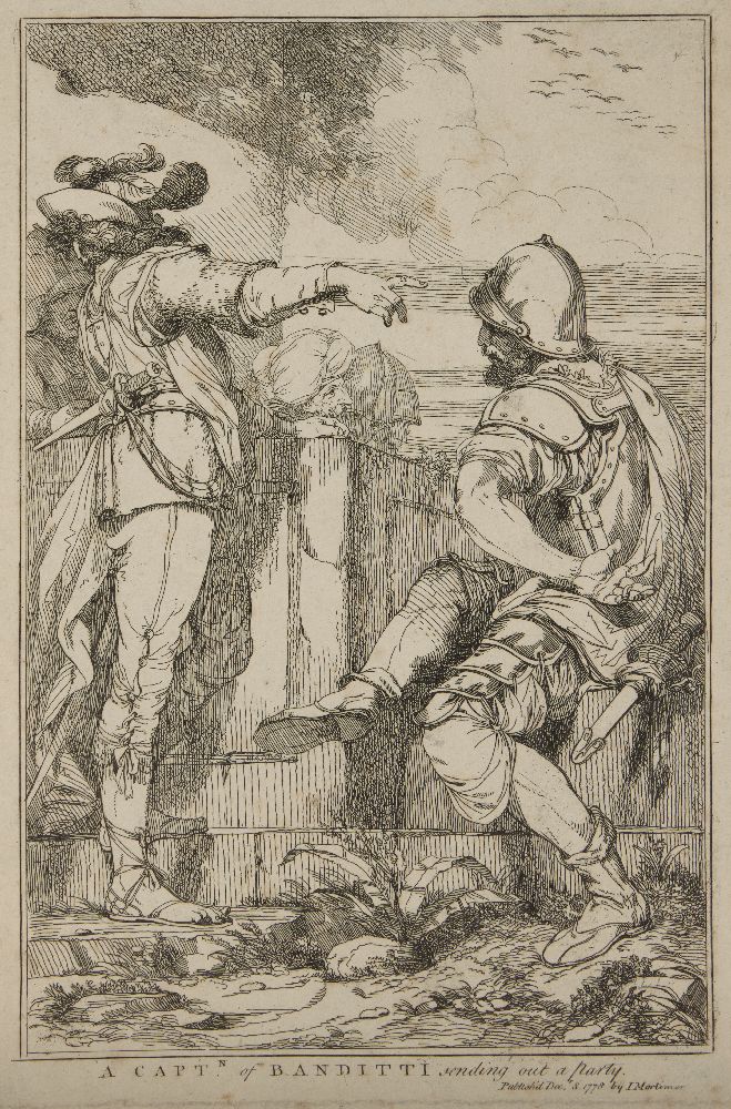 John Hamilton Mortimer, British 1740-1779- Banditti on the lookout and A Captain of Banditti sending - Image 2 of 2