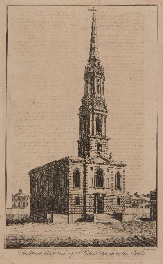 Benjamin Cole, British 1695-1766- A Perspective View of St Martin's Church; etching, engraving, - Image 2 of 4