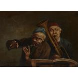 Ettore Ascenzi, Italian mid-late 19th Century- Older man and young boy smoking a pipe and Two old