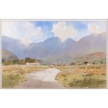 Tony Lynch, Irish b.1938- Derryclare Valley, Connemara; watercolour, signed, signed and titled to