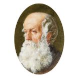 British School, mid-19th century- Portrait of an elderly man; watercolour heightened with white,