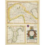 Sutton Nicholls, British 1689-1729- A New Map of Gallia Cisalpina & Graecia Magna, their cheif