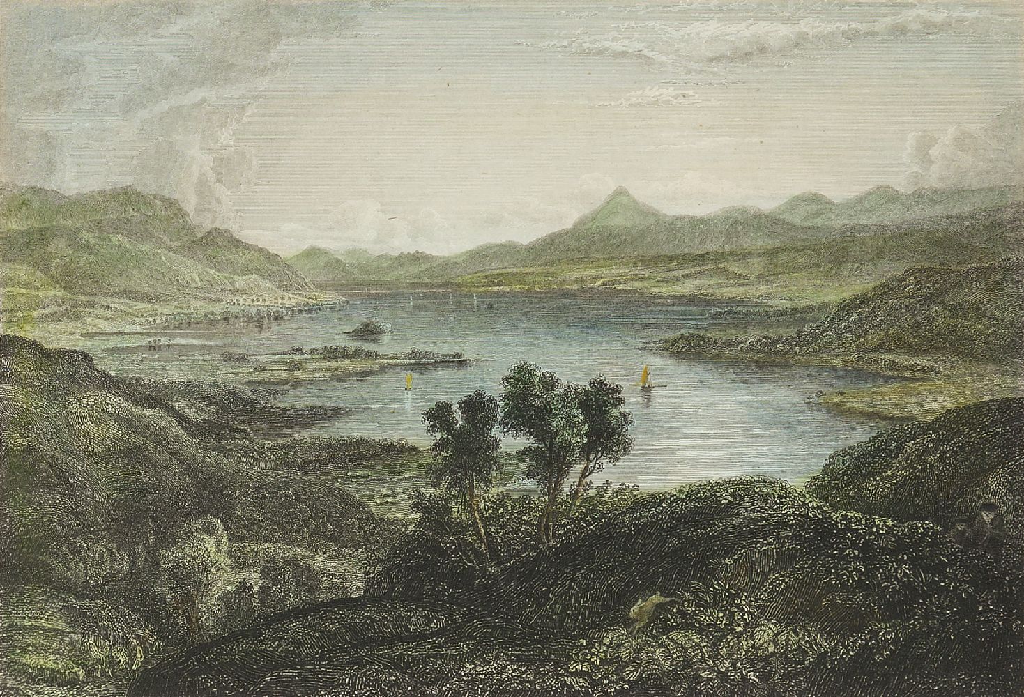 Joseph Swan, Scottish 1796-1872- Loch Arkeg, Loch Cullin and Loch Rannoch, after John Fleming; - Image 19 of 21