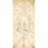 Circle of Louis Crépy, French, c. 1680-1754- Design for a decorative panel depicting two figures