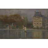 Anna Gardiner, British act 1900-1930- The Palais du Luxembourg and the Eglise de St Sulpice; oil