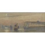 British School, late 19th century- Coastal scene; watercolour, 5.5x11.7cm. Provenance: Cardiff &