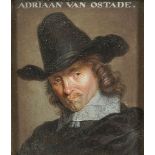 After Adriaen van Ostade, Dutch 1610-1685- Self-Portrait of the artist, after Jacob Gole; oil on