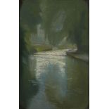 Edgar Herbert Thomas, British 1862-1936- The River Bend; oil on board, signed and inscribed to the