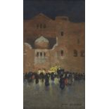 Hans Jacob Hansen RWS, British 1853-1947- The Granville Music Hall, Fulham; watercolour with touches