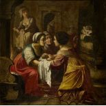 Jean Daret, Flemish 1614-1668- The Birth of the Virgin, 1639; oil on canvas, signed and dated, 74.