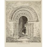 John Sell Cotman, British 1782-1842- South Doorway, Hales Church, Norfolk; etching, Bohn edition,