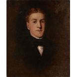 British School, late 19th/early 20th century- Portrait of a gentleman, head and shoulders; oil on