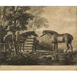 After George Stubbs ARA, British 1724-1806- Two Horses; mezzotint with some etching, pub. Oct. 26