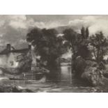 David Lucas, British 1802-1881- Mill Stream, 1855, after John Constable RA; mezzotint on wove,