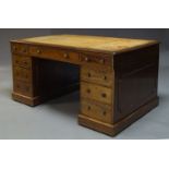 AMENDMENT please note VAT is charged on the hammer price for this Lot. A mahogany partner's desk,